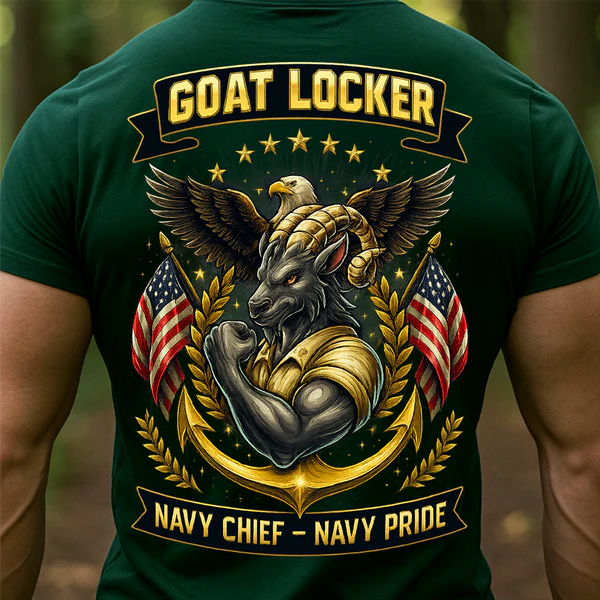 GOAT LOCKER NAVY CHIEF NAVY PRIDE SHIRT - US NAVY VETERAN MILITARY