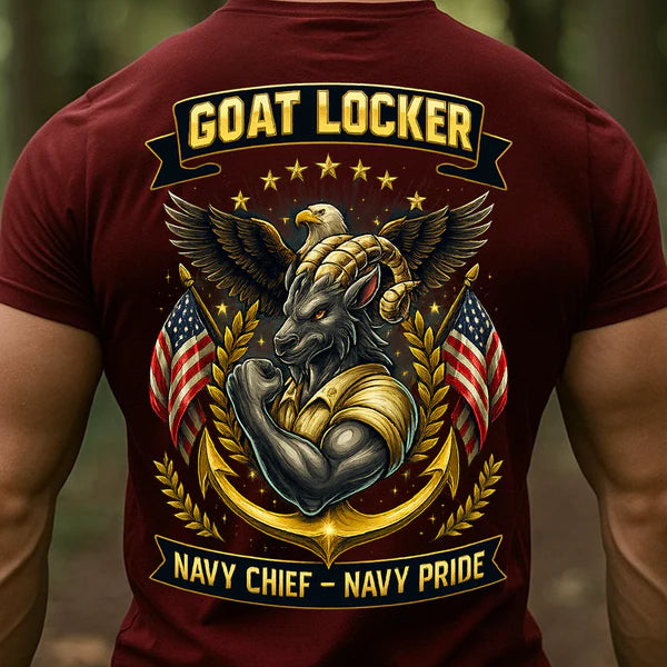 GOAT LOCKER NAVY CHIEF NAVY PRIDE SHIRT - US NAVY VETERAN MILITARY