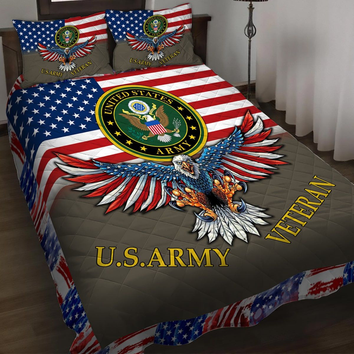 Premium Multiple US Military Services Veteran Bedding Set