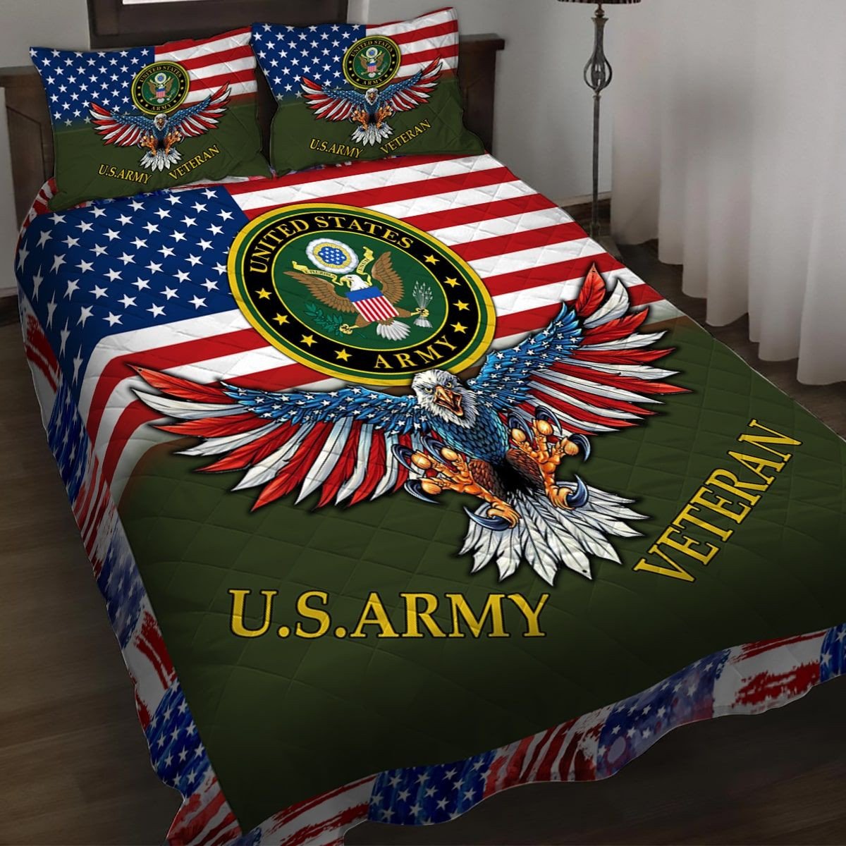 Premium Multiple US Military Services Veteran Bedding Set