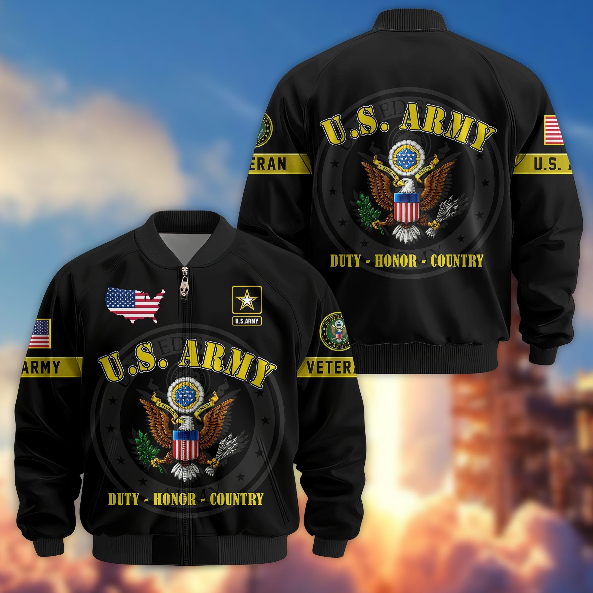 Premium US Veterans Bomber Jacket - Honor Your Service