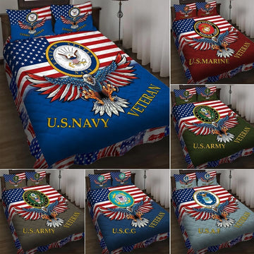 Premium Multiple US Military Services Veteran Bedding Set