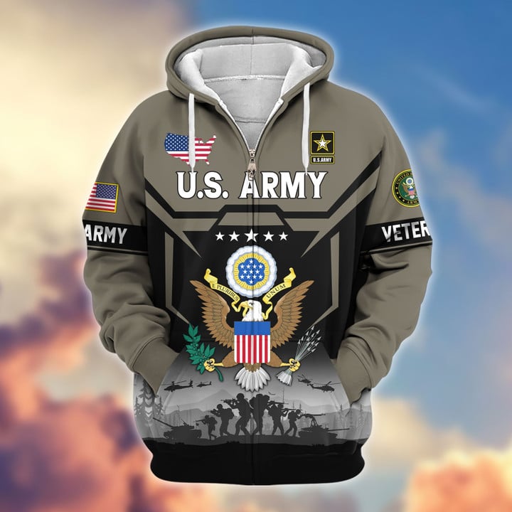 Premium US Veterans Zip Hoodie BPHN011014