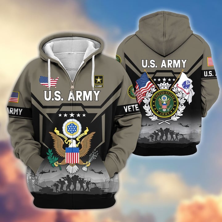 Premium US Veterans Zip Hoodie BPHN011014