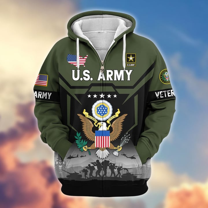 Premium US Veterans Zip Hoodie BPHN011014