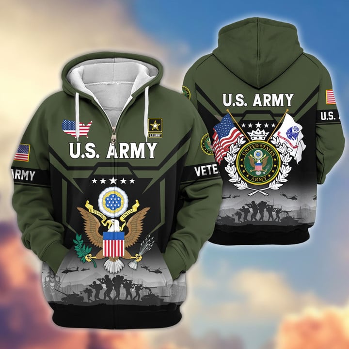 Premium US Veterans Zip Hoodie BPHN011014