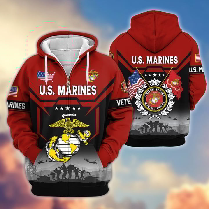 Premium US Veterans Zip Hoodie BPHN011014