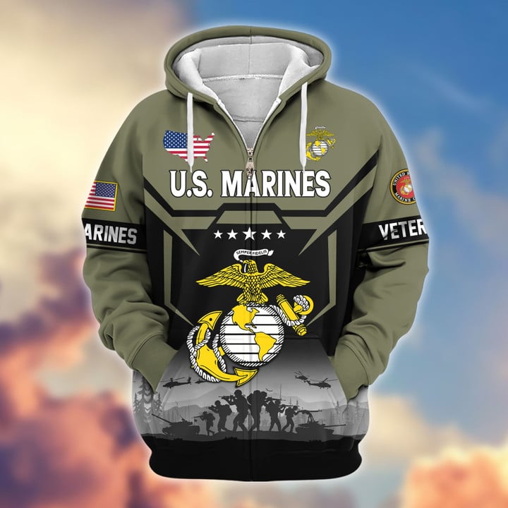Premium US Veterans Zip Hoodie BPHN011014