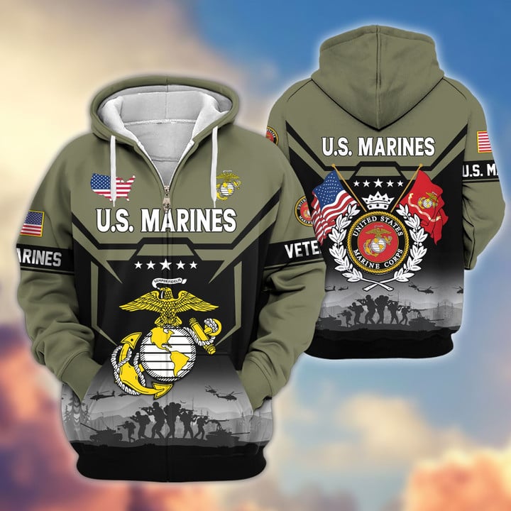 Premium US Veterans Zip Hoodie BPHN011014