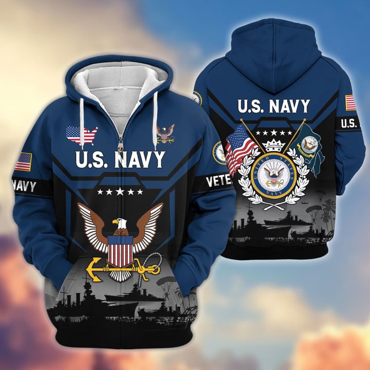 Premium US Veterans Zip Hoodie BPHN011014