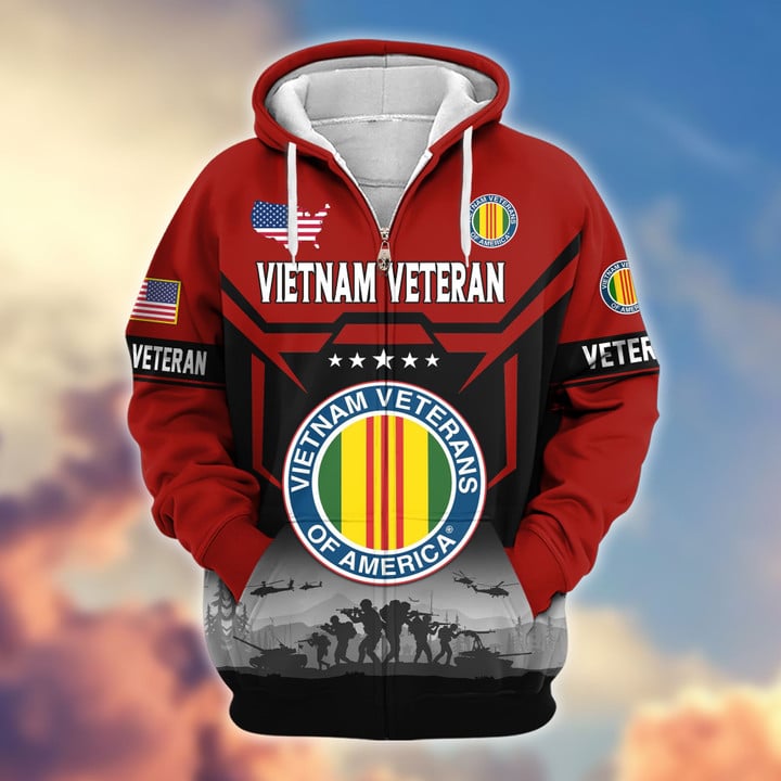 Premium US Veterans Zip Hoodie BPHN011014