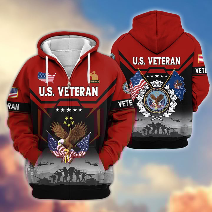 Premium US Veterans Zip Hoodie BPHN011014