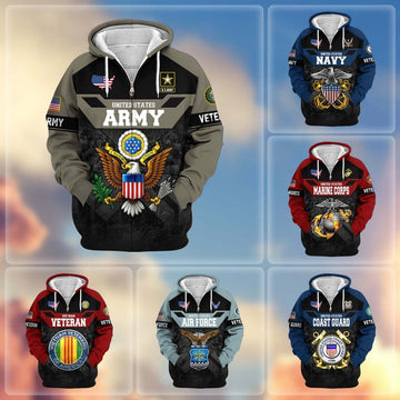 Premium US Veterans Zip Hoodie ATTN011023