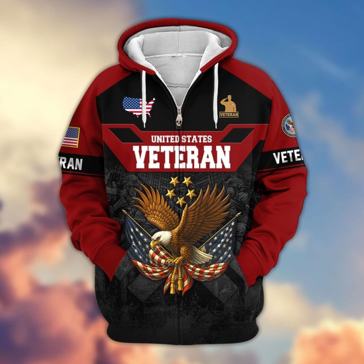 Premium US Veterans Zip Hoodie ATTN011023