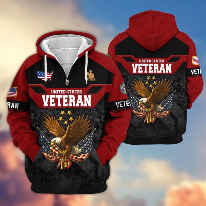Premium US Veterans Zip Hoodie ATTN011023