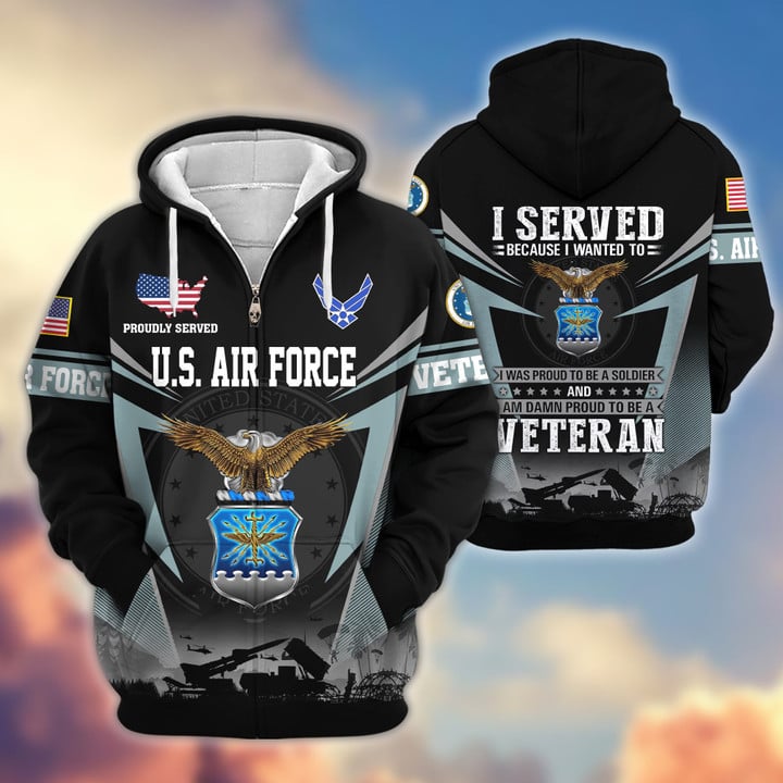 Premium US Veterans Zip Hoodie BPHN131012