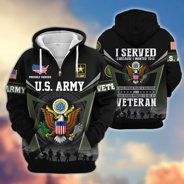 Premium US Veterans Zip Hoodie BPHN131012