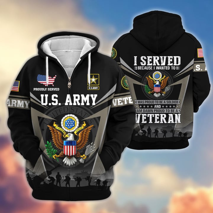 Premium US Veterans Zip Hoodie BPHN131012