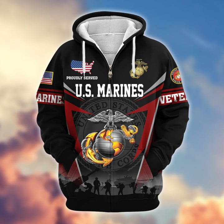 Premium US Veterans Zip Hoodie BPHN131012