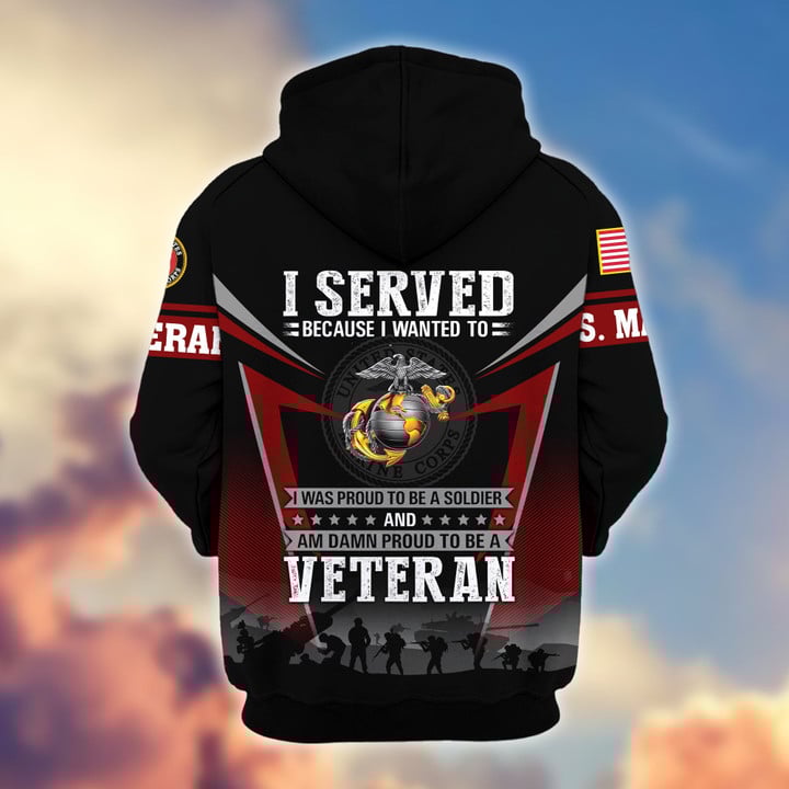 Premium US Veterans Zip Hoodie BPHN131012