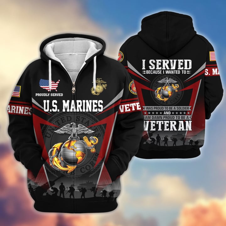 Premium US Veterans Zip Hoodie BPHN131012
