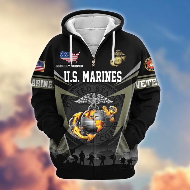 Premium US Veterans Zip Hoodie BPHN131012