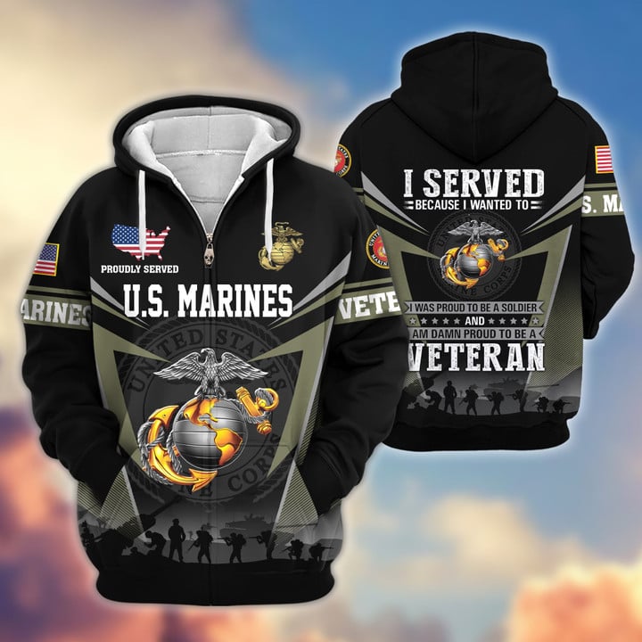 Premium US Veterans Zip Hoodie BPHN131012
