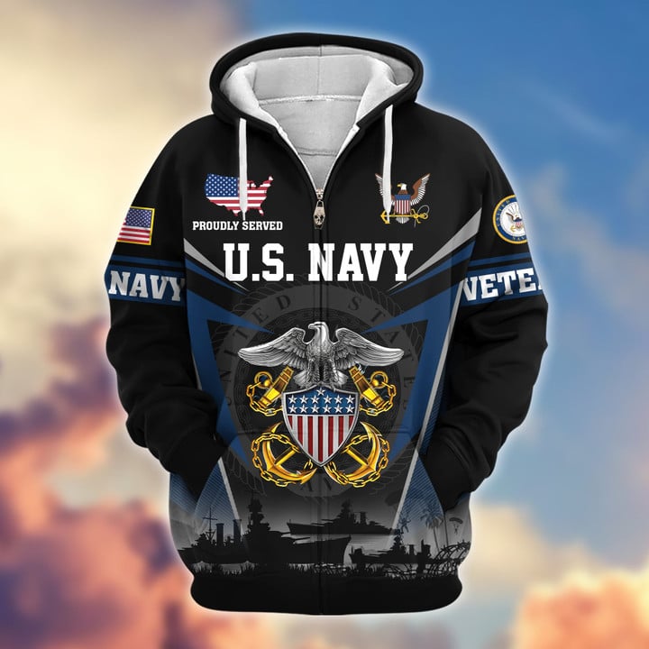 Premium US Veterans Zip Hoodie BPHN131012