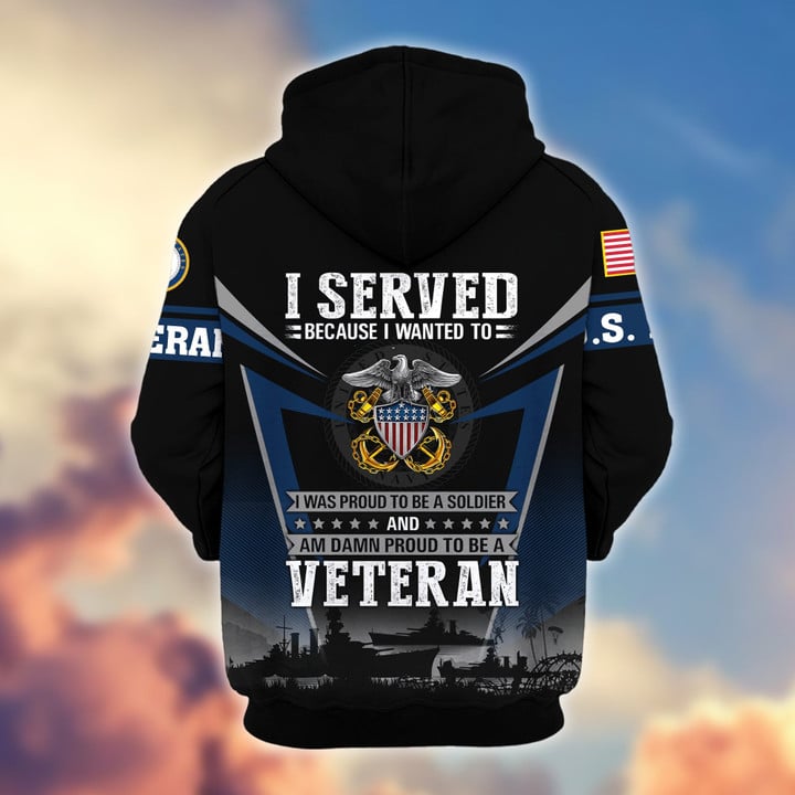 Premium US Veterans Zip Hoodie BPHN131012