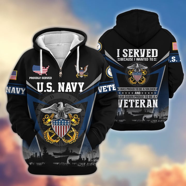 Premium US Veterans Zip Hoodie BPHN131012