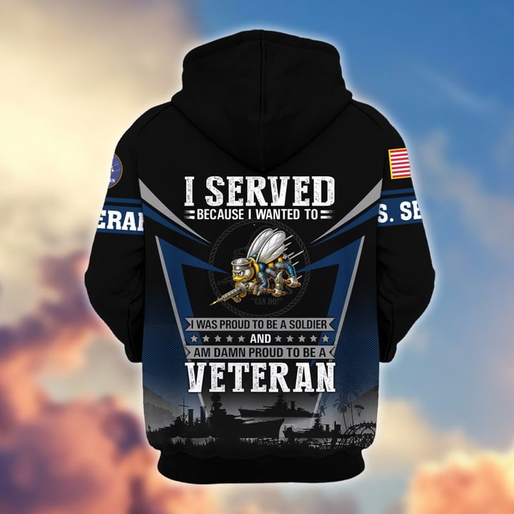 Premium US Veterans Zip Hoodie BPHN131012
