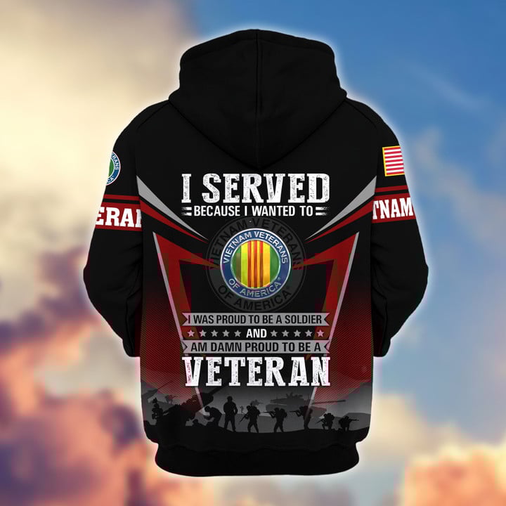 Premium US Veterans Zip Hoodie BPHN131012
