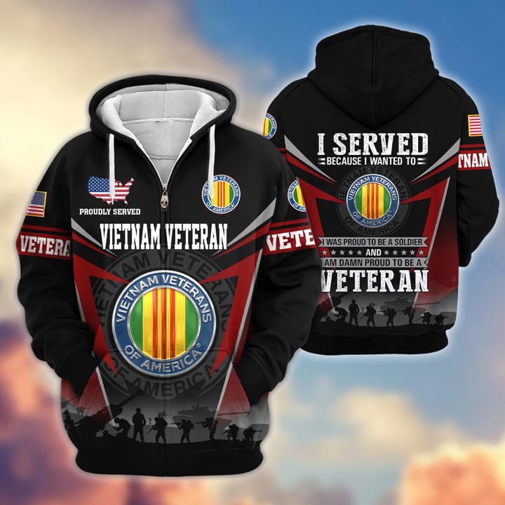 Premium US Veterans Zip Hoodie BPHN131012