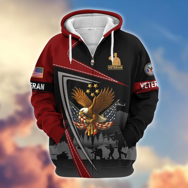 Premium US Veterans Zip Hoodie BPHN091011