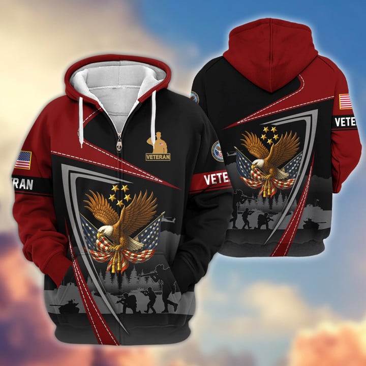 Premium US Veterans Zip Hoodie BPHN091011