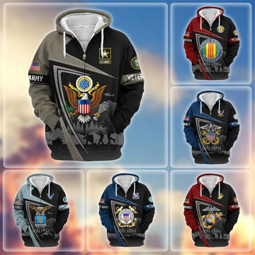 Premium US Veterans Zip Hoodie BPHN091011