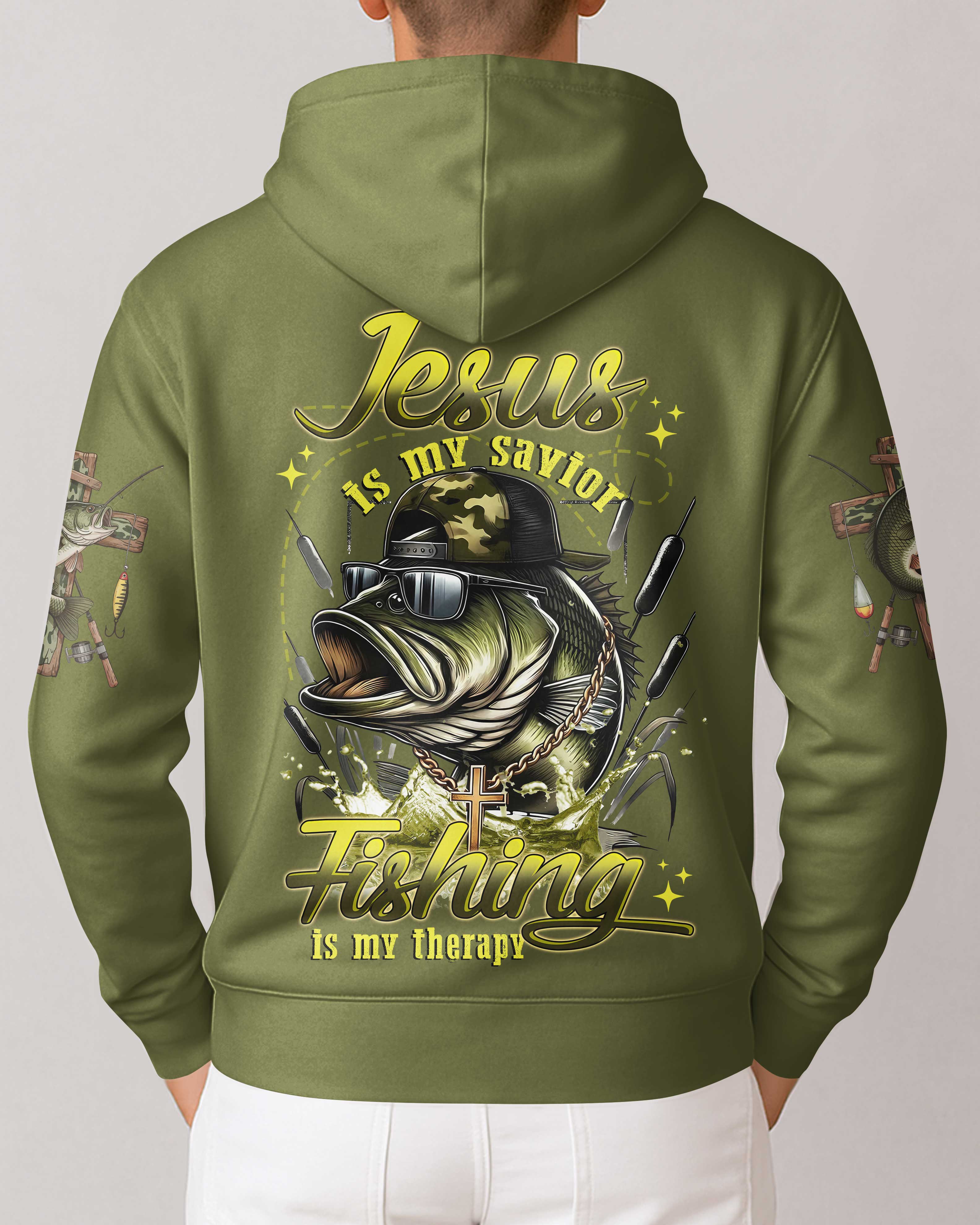 Jesus Is My Savior Fishing Is My Therapy Shirt
