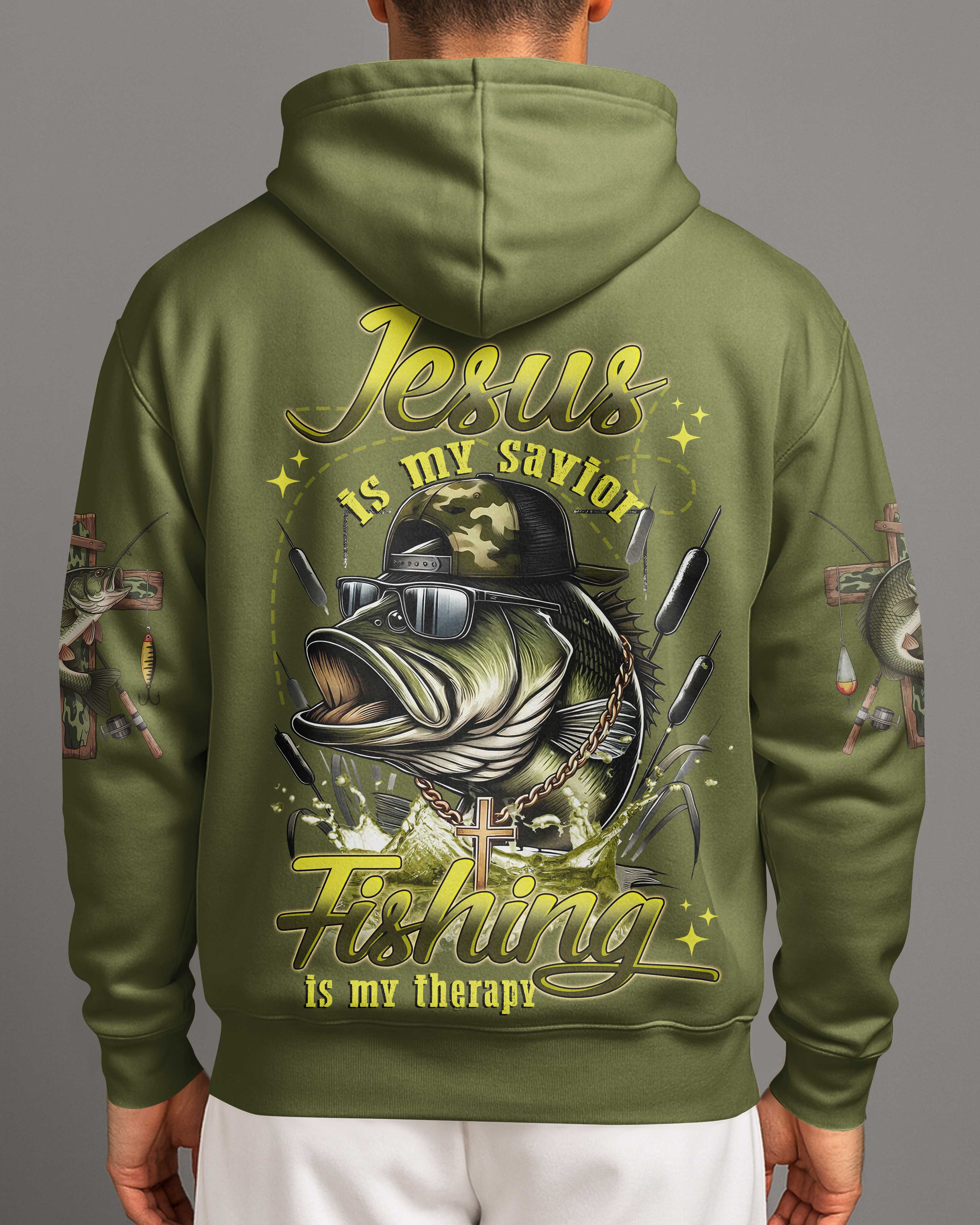 Jesus Is My Savior Fishing Is My Therapy Shirt