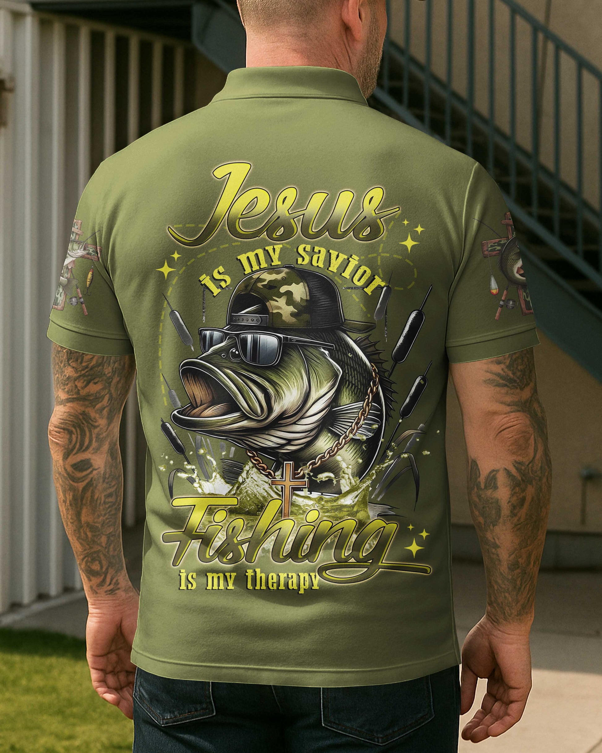 Jesus Is My Savior Fishing Is My Therapy Shirt