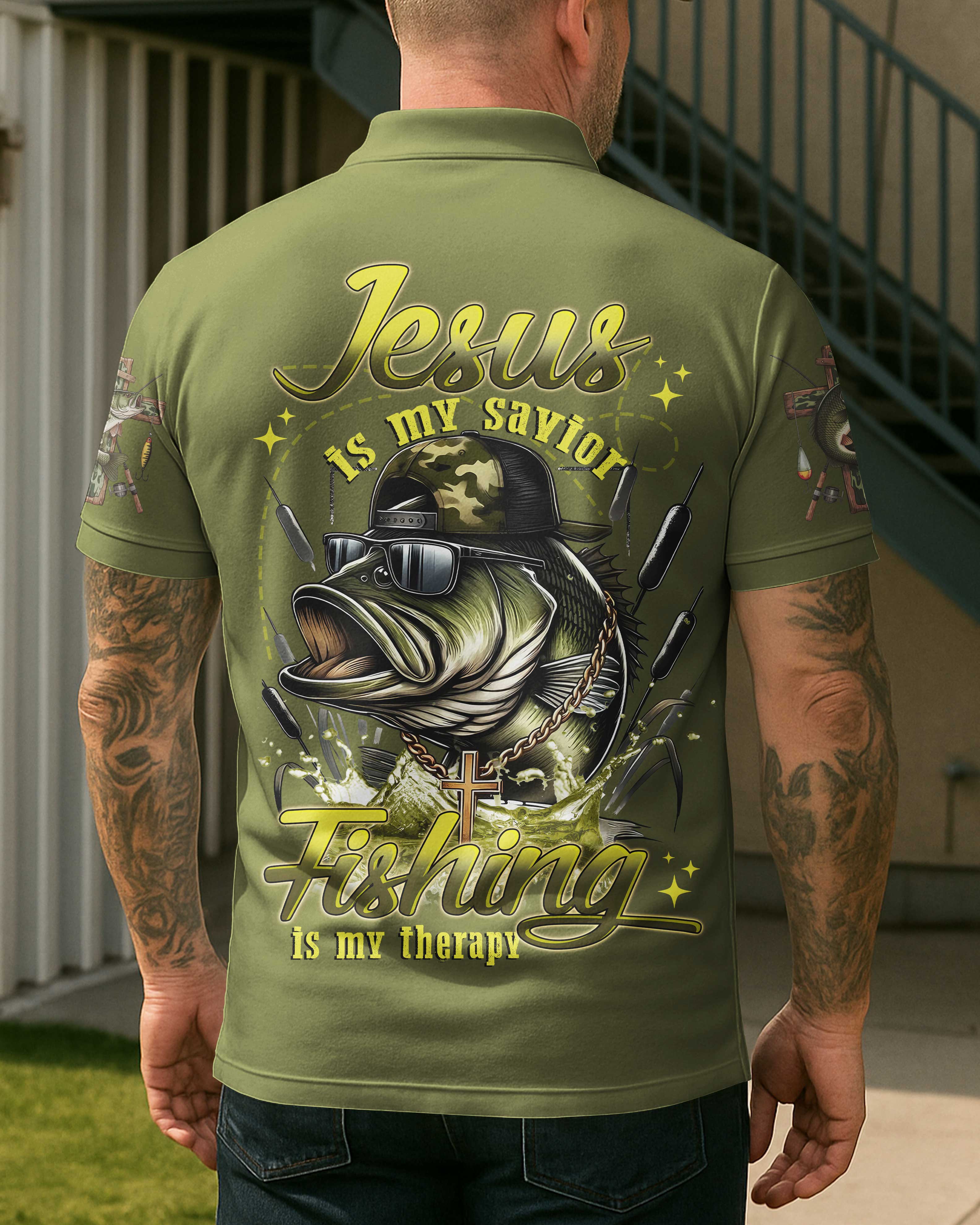 Jesus Is My Savior Fishing Is My Therapy Shirt