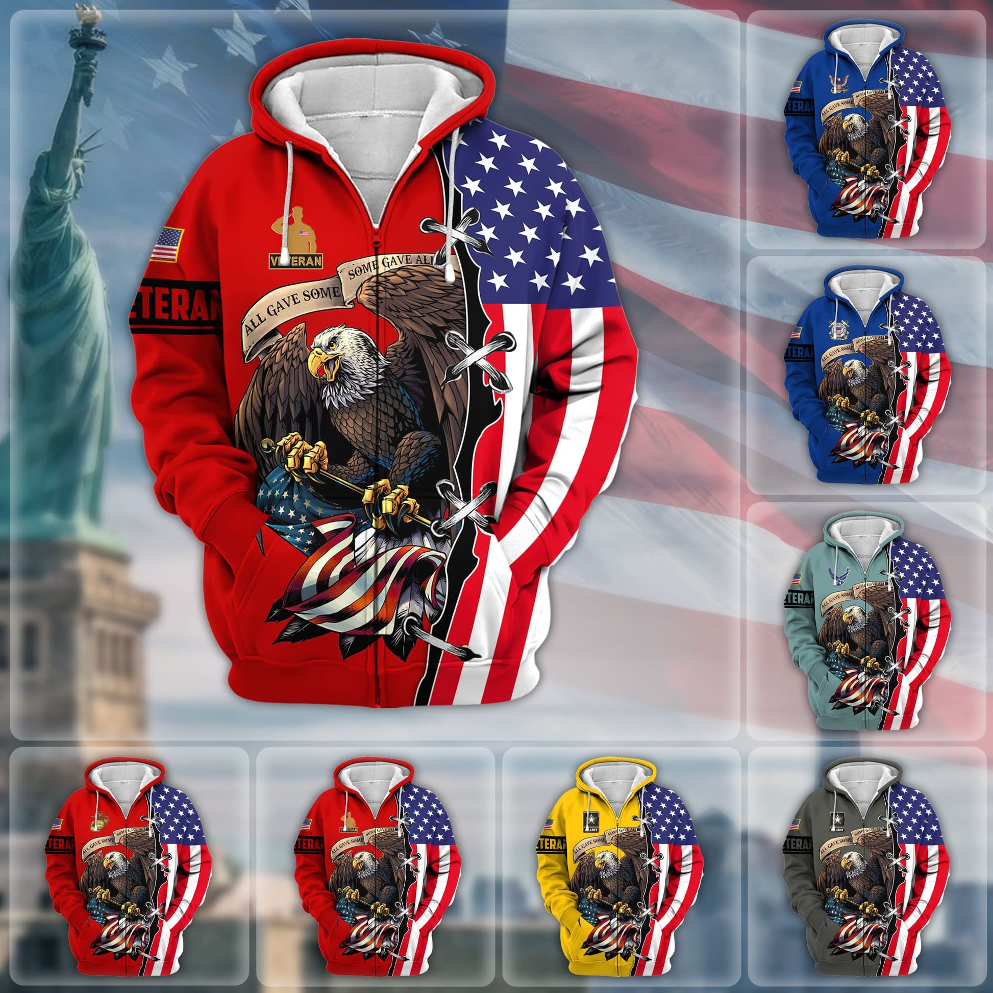 Premium US Veteran Zip Hoodie NPVC260803