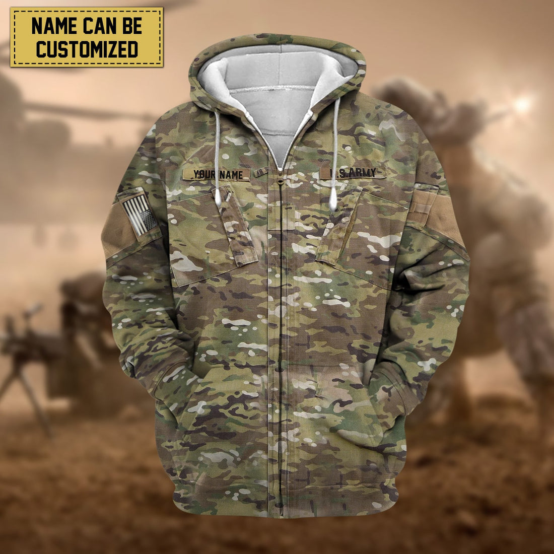 Premium Personalised US Veteran Zip Hoodie NPVC230801