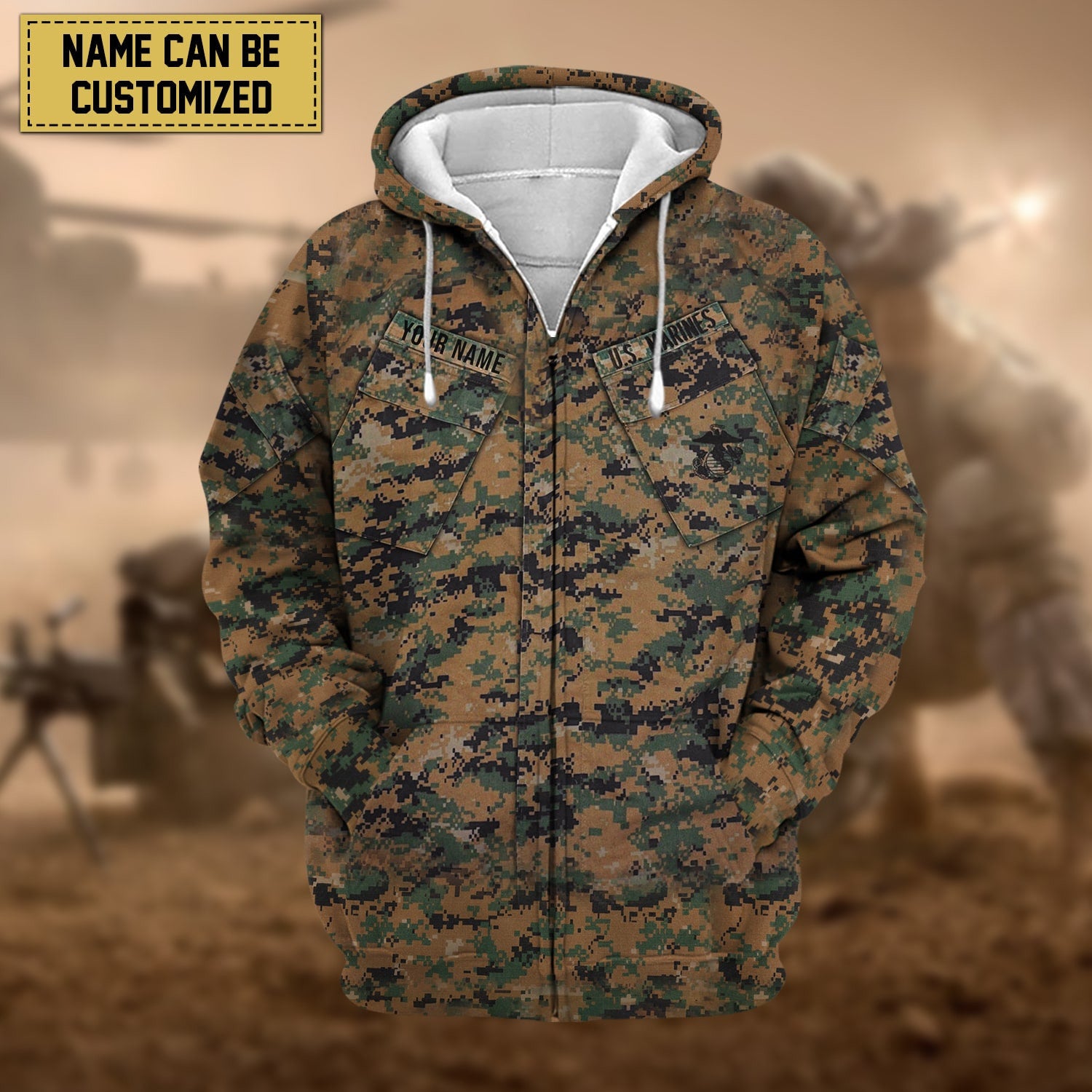 Premium Personalised US Veteran Zip Hoodie NPVC230801