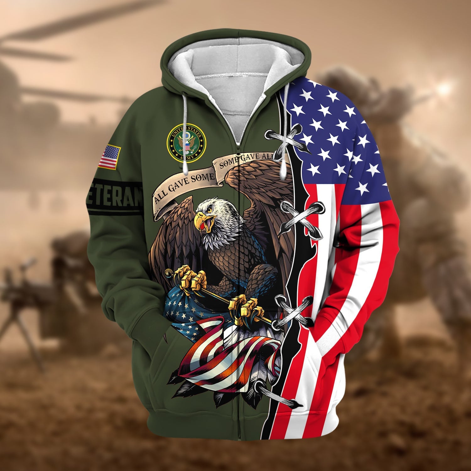 Premium US Veteran Zip Hoodie NPVC260803