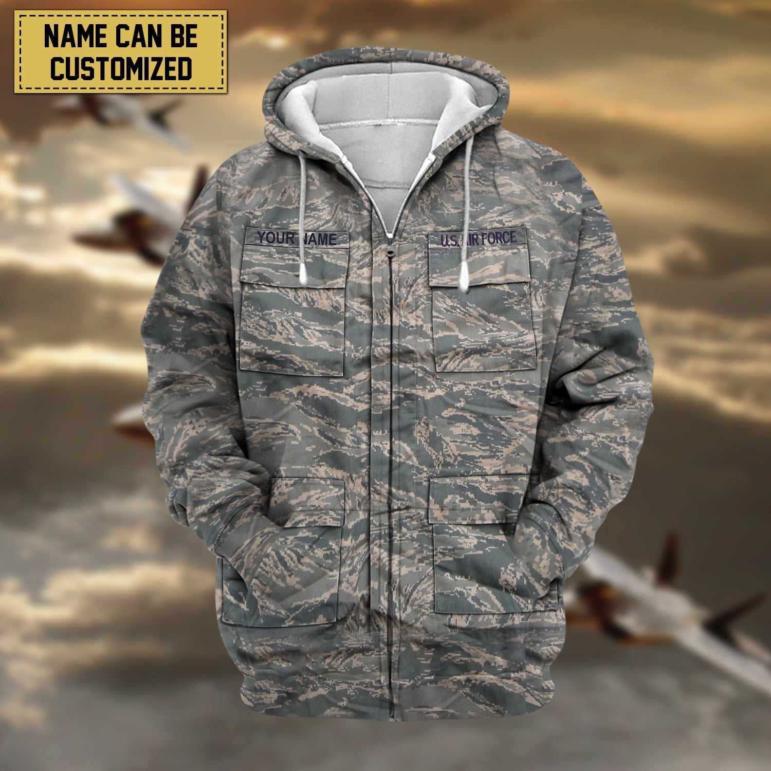 Premium Personalised US Veteran Zip Hoodie NPVC230801
