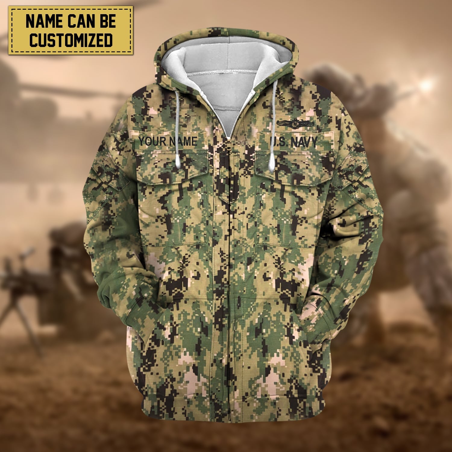 Premium Personalised US Veteran Zip Hoodie NPVC230801