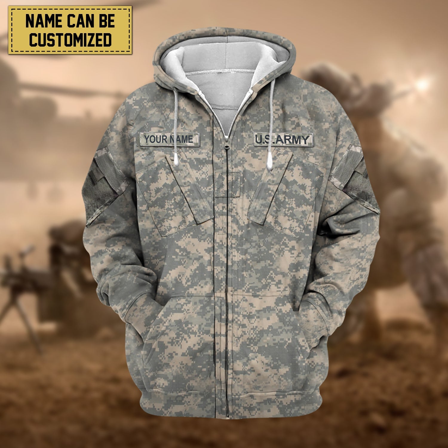 Premium Personalised US Veteran Zip Hoodie NPVC230801