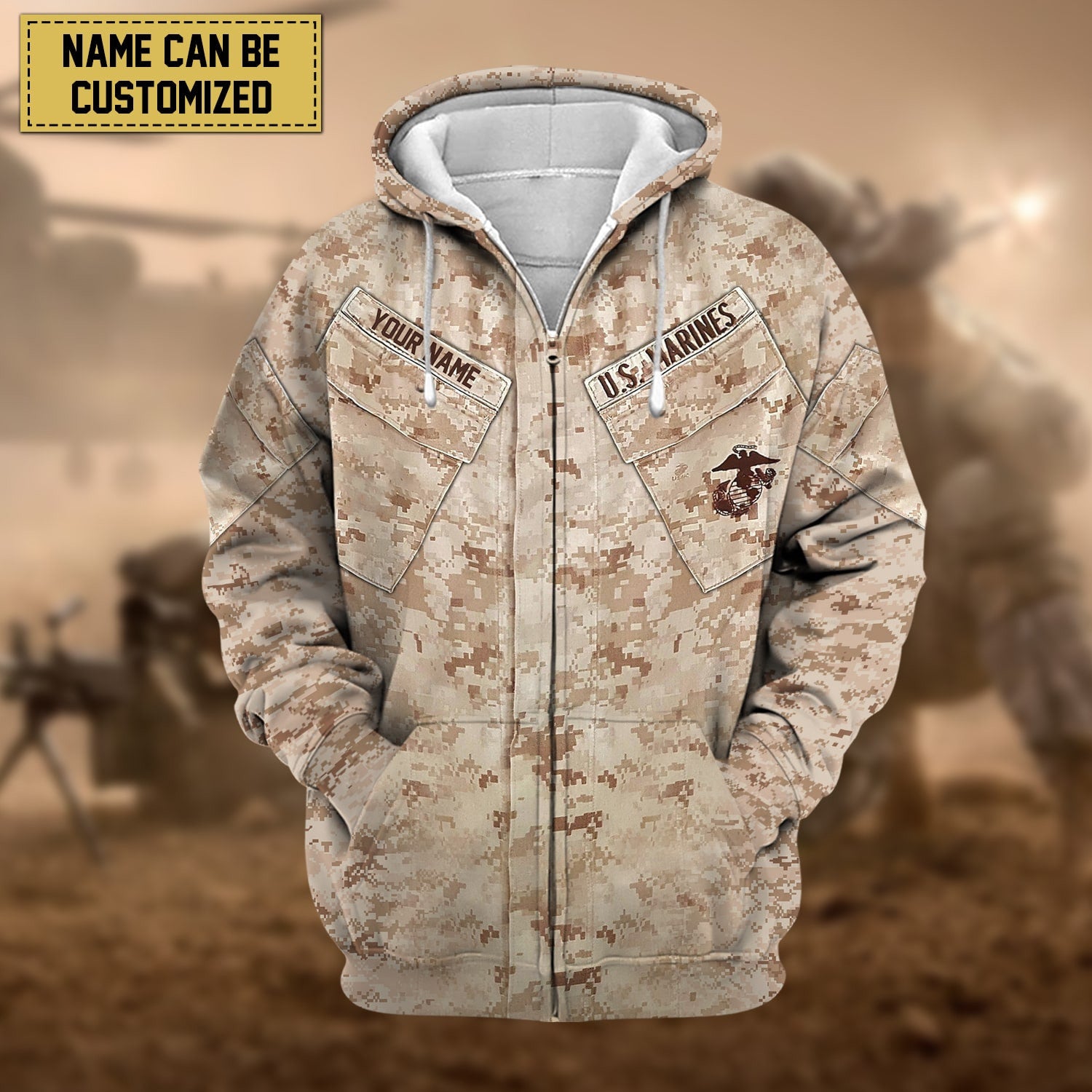 Premium Personalised US Veteran Zip Hoodie NPVC230801