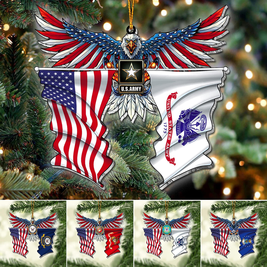 Premium Eagle US Veteran Ornament NPVC071015