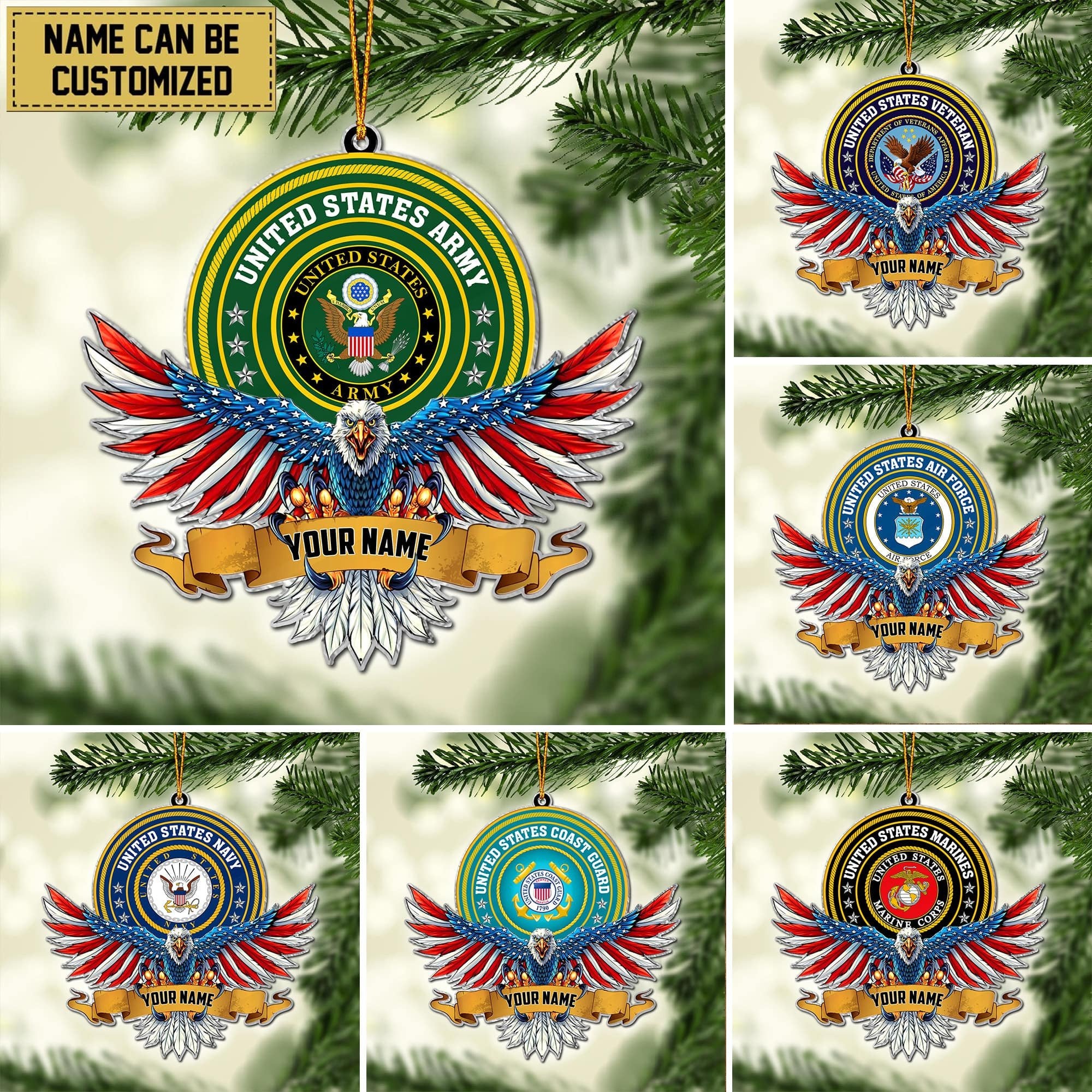 Premium Personalized US Veteran Ornament APVC250903
